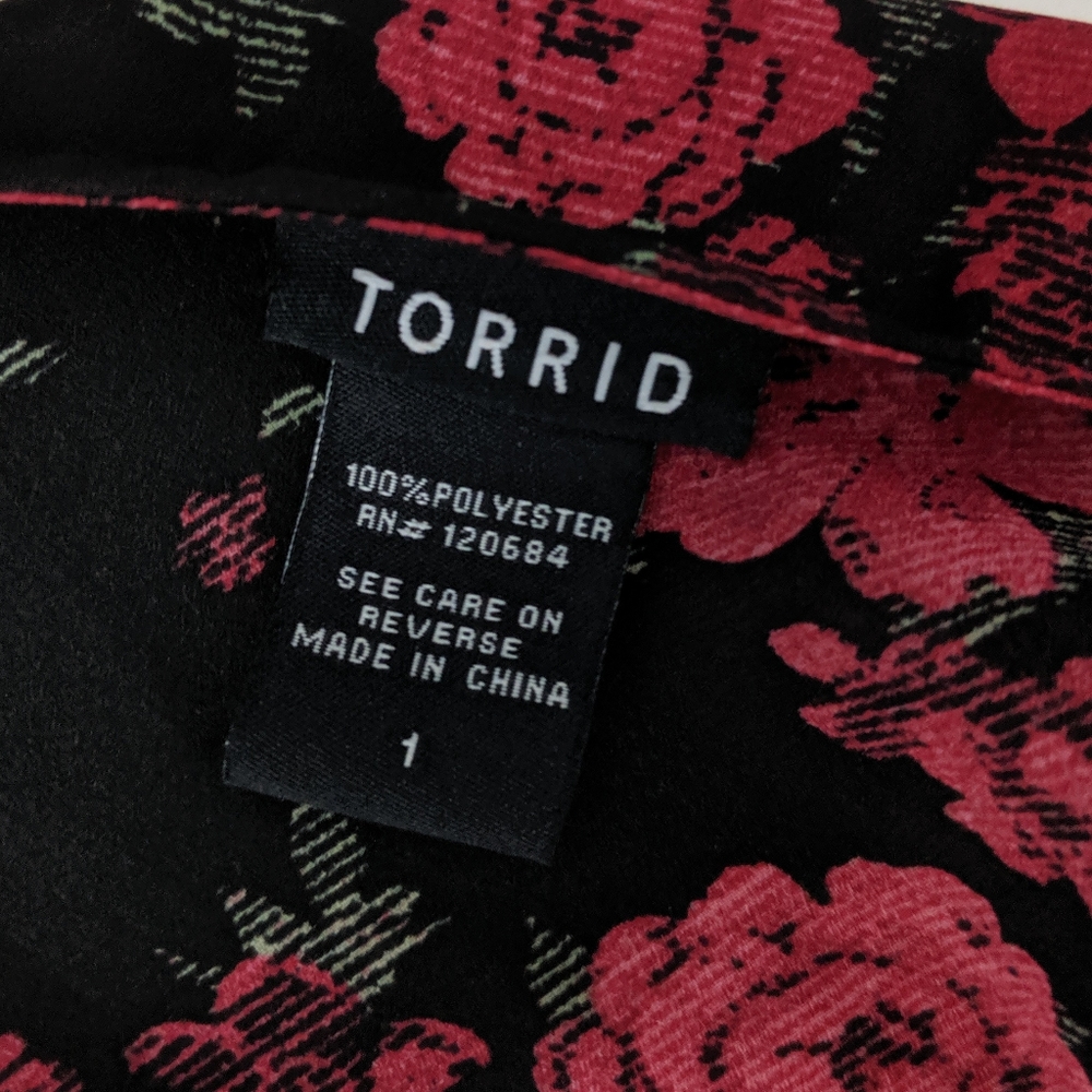 Torrid High Low Floral Faux Wrap Party Dress 1x - Picture 7 of 8